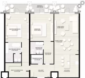 Raffles-Residences-Penthouses-The-Palm-Dubai-Floor-Plans-2BR