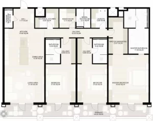 Raffles-Residences-Penthouses-The-Palm-Dubai-Floor-Plans-3BR